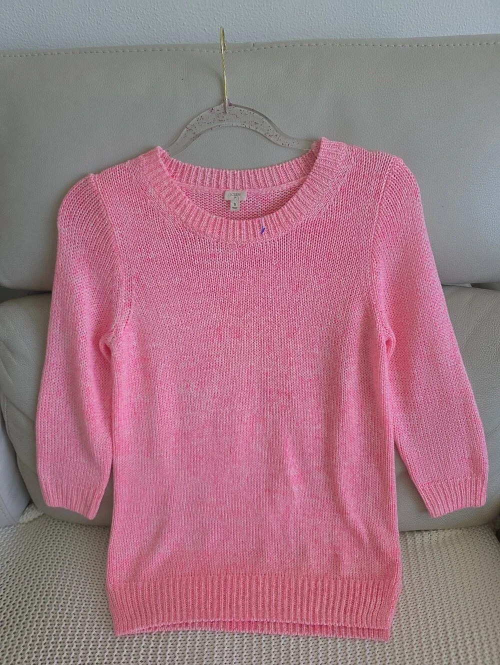 J.Crew Pink Chunky Knit Crewneck Sweater - Size S